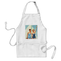 Vintage Retro Women 60s Swimwear Surfs Up! Apron