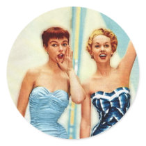 Vintage Retro Women 60s Swimwear Surfs Up! Stickers