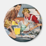 Vintage Retro Women Ad Let's Bake a Cake Magnet