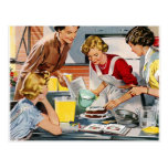 Vintage Retro Women Ad Let's Bake a Cake Post Cards