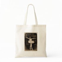 Vintage Retro Women Ballet Dancer Woman Tote Bag