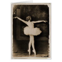 Vintage Retro Women Ballet Dancer Woman Cards