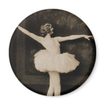 Vintage Retro Women Ballet Dancer Woman Fridge Magnet