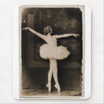Vintage Retro Women Ballet Dancer Woman Mouse Pad