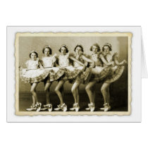 Vintage Retro Women Dancing Queens Girls Greeting Card