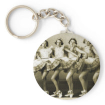 Vintage Retro Women Dancing Queens Girls Keychains