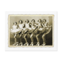 Vintage Retro Women Dancing Queens Girls Postcards