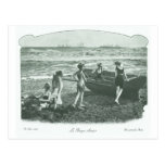 Vintage Retro Women French Victorian Woman Postcard