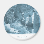 Vintage Retro Women French Victorian Woman Swim Magnets