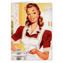 Vintage Retro Women Kitsch 50s Kitchen Magic Card