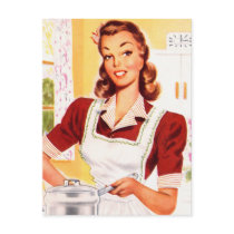 Vintage Retro Women Kitsch 50s Kitchen Magic Postcards