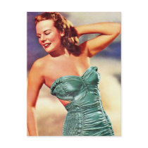 Vintage Retro Women Kitsch Forties Swimsuit Girl Postcards