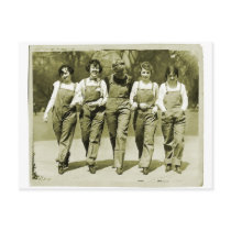 Vintage Retro Women Kitsch Jeans Overalls Girls Post Cards