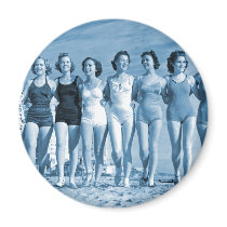 Vintage Retro Women Kitsch Surfing Beach Nuts Magnets