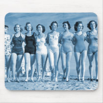 Vintage Retro Women Kitsch Surfing Beach Nuts Mousepads