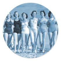 Vintage Retro Women Kitsch Surfing Beach Nuts Stickers