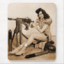 Vintage Retro Women Machine Gunner Girl Mousepads