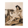 Vintage Retro Women Machine Gunner Girl Post Cards