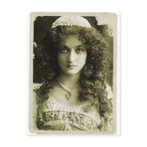 Vintage Retro Women Sepia Portrait 20s Woman Post Cards