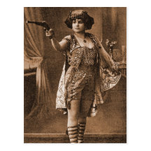 Vintage Retro Women Sideshow Elly De Sarto Postcard