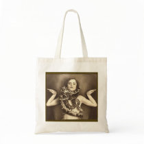 Vintage Retro Women Sideshow Snake Charmer Canvas Bag