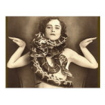 Vintage Retro Women Sideshow Snake Charmer Postcards
