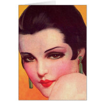 Vintage Retro Women Twenties Pin Up Vamp Greeting Cards