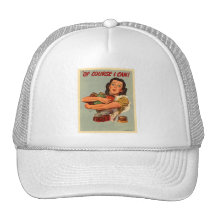 Vintage Retro Women WW2 Of Course I Can! Hat