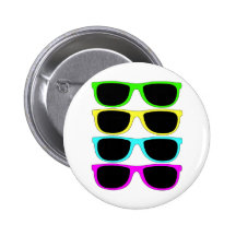 Vintage Rgb Fluo Sunglasses Pinback Buttons