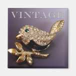 Vintage Rhinestone Bird Magnet