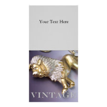Vintage Rhinestone Lion Photo Cards