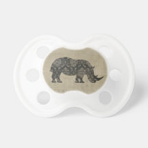 Vintage Rhinoceroses Silhouette  Pacifier