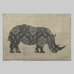 Vintage Rhinoceroses Silhouette Placemat placemats