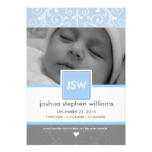 Vintage ribbon baby announcement