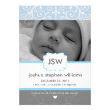 Vintage ribbon baby custom invitations