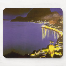 Vintage Rio De Janeiro at Night Mouse Pad