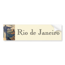 Vintage Rio De Janeiro, Christ the Redeemer Statue Bumper Stickers