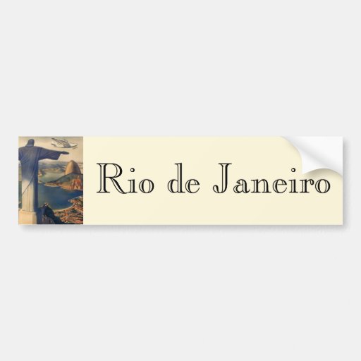 Vintage Rio De Janeiro, Christ the Redeemer Statue Bumper Stickers