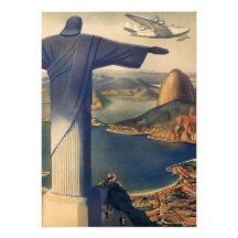 Vintage Rio De Janeiro, Christ the Redeemer Statue Personalized Announcement