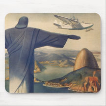 Vintage Rio De Janeiro, Christ the Redeemer Statue Mousepad