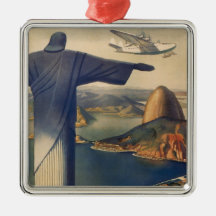 Vintage Rio De Janeiro, Christ the Redeemer Statue Ornament