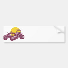Vintage Road Grader Retro Bumper Sticker
