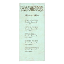 Vintage Robins Egg Blue Crown Swirl Flourish Invites