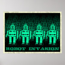 vintage robot invasion posters