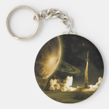 Vintage Rocket Launch Key Chain