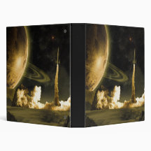 Vintage Rocket Launch Vinyl Binders