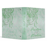 Vintage Rococo Green Scroll Damask Wedding Binder
