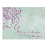 Vintage Rococo Pink Bridal Shower Recipe Card Post Cards
