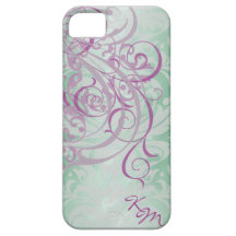 Vintage Rococo Pink Monogram Barely There Case iPhone 5 Case
