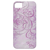 Vintage Rococo Pink Monogram Barely There Case iPhone 5 Cases
